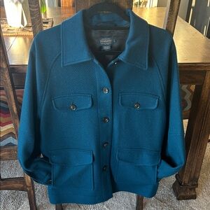 Pendleton Retro Women's Deep Blue Utility Jacket wool size Large